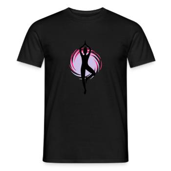 Yoga - Yoga - Pilates - Power Yoga - Sport - 3C - Men's T-Shirt - black - Front - AI Model Male 178 light (178cm)