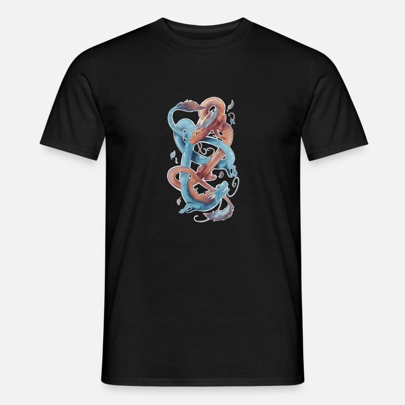 Double Dragons - Männer T-Shirt - Schwarz