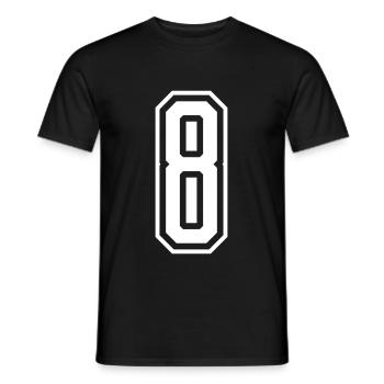 8 Numéro de numéro - T-shirt homme - noir - Devant - AI Model Male 178 light (178cm)