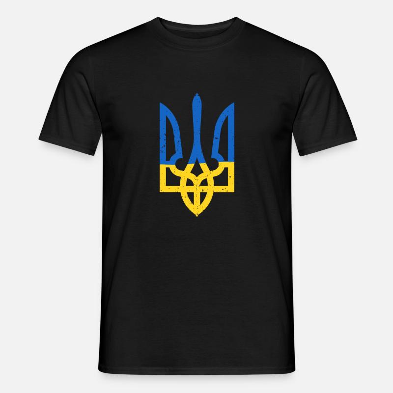 ukraine flag trident - Männer T-Shirt - Schwarz
