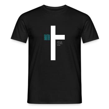 FAITH Glaube an Gott Design - Männer T-Shirt - Schwarz - Vorne - AI Model Male 178 light (178cm)