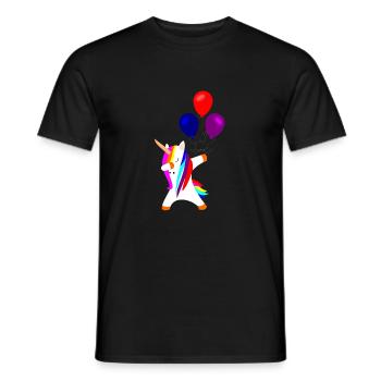 dabbing unicorn, dabbing unicorn unicorn - Men's T-Shirt - black - Front - AI Model Male 178 light (178cm)