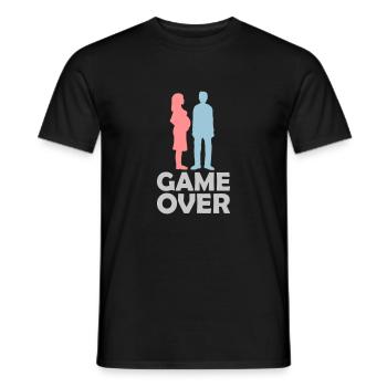 Game Over schwangere Frau - Männer T-Shirt - Schwarz - Vorne - AI Model Male 178 light (178cm)