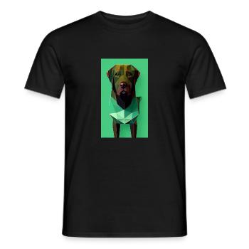 Polygonaler Hund - Grün - Männer T-Shirt - Schwarz - Vorne - AI Model Male 178 light (178cm)