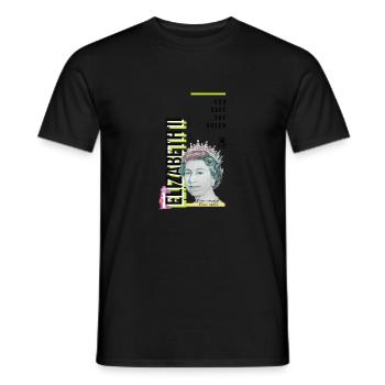 RIP Königin Elizabeth II., God Save the Queen, - Männer T-Shirt - Schwarz - Vorne - AI Model Male 178 light (178cm)