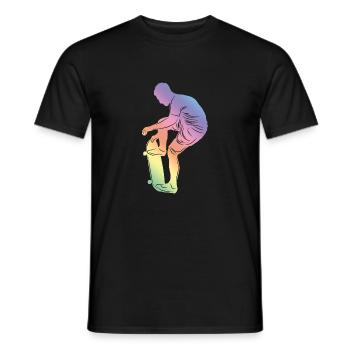 Skateboard Silhouette - Men's T-Shirt - black - Front - AI Model Male 178 light (178cm)