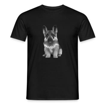 German Shepherd Puppy Dog Owner - Men's T-Shirt - black - Front - AI Model Male 178 light (178cm)