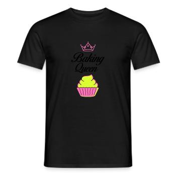 baking queen - Men's T-Shirt - black - Front - AI Model Male 178 light (178cm)