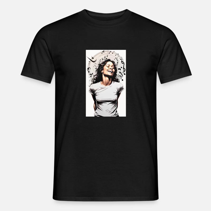 Das Mädchen liebt Musik - Männer T-Shirt - Schwarz