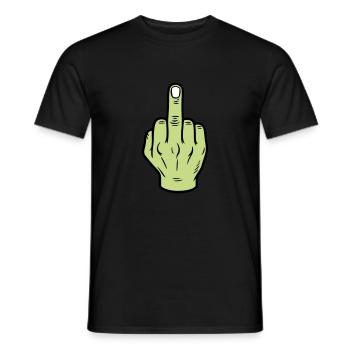 Middle Finger Hand Icon - Men's T-Shirt - black - Front - AI Model Male 178 light (178cm)
