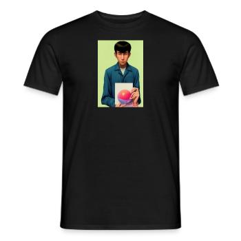 Bubble Gum Kunst Bild - Selfie Artwork on LSD - Männer T-Shirt - Schwarz - Vorne - AI Model Male 178 light (178cm)