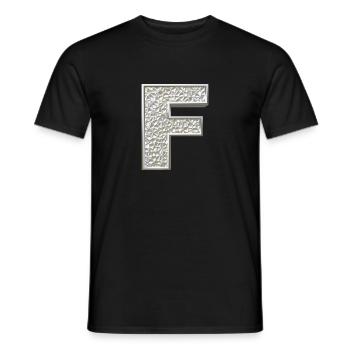 F, letter, letter F, initial, initial F, monogram, - Männer T-Shirt - Schwarz - Vorne - AI Model Male 178 light (178cm)