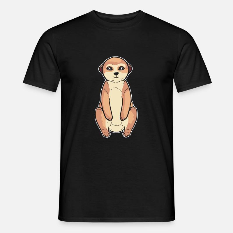 Erdmännchen - Männer T-Shirt - Schwarz