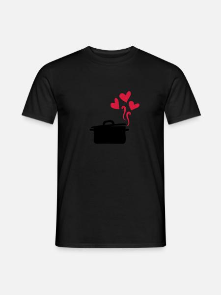 cuisiner avec beaucoup d amour cooking with love - Men's T-Shirt - black