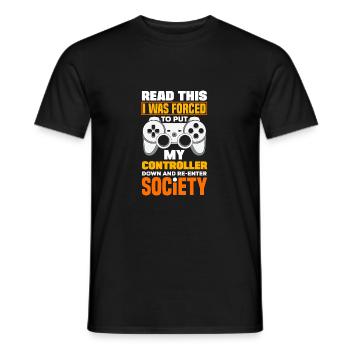 If You Can Read This I Was Forced To Put My Contro - Männer T-Shirt - Schwarz - Vorne - AI Model Male 178 light (178cm)