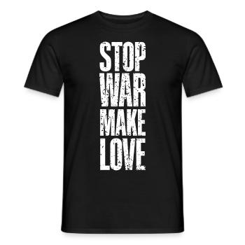 Arrêtez la guerre, faites l’amour - blanc - T-shirt homme - noir - Devant - AI Model Male 178 light (178cm)