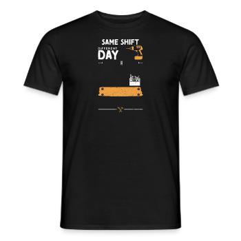 Same Shift Different Day - Men's T-Shirt - black - Front - AI Model Male 178 light (178cm)