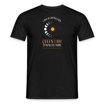 I Am A Capricorn Queen I Am Stro... - Men's T-Shirt - black - Front - AI Model Male 178 light (178cm)