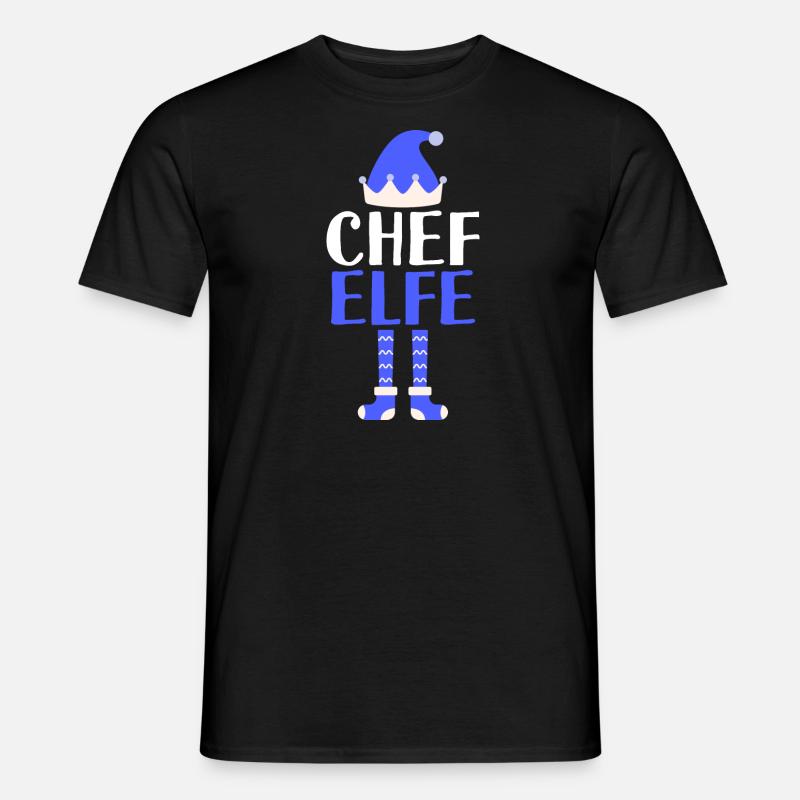 Chef Elfe Chefs Geschenk - Männer T-Shirt - Schwarz