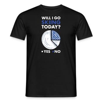 Sport Will I Go Skiing Today Skiing - Men's T-Shirt - black - Front - AI Model Male 178 light (178cm)