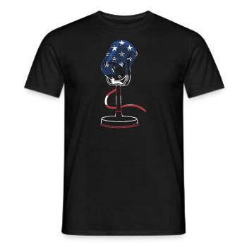 Singer Us Flag Karaoke - Männer T-Shirt - Schwarz - Vorne - AI Model Male 178 light (178cm)