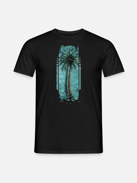 Solitary : Lone Palm Tree - Men's T-Shirt - black