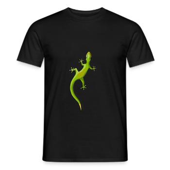 Gecko Echse Reptil süß klettern Tier Geschenk - Männer T-Shirt - Schwarz - Vorne - AI Model Male 178 light (178cm)
