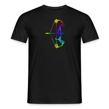 Tir à l’arc Arc-en-ciel Couleurs Polygone Sport - T-shirt homme - noir - Devant - AI Model Male 178 light (178cm)