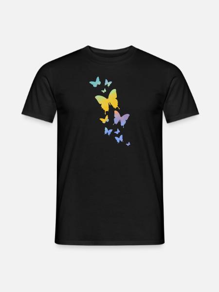 Butterfly Butterfly Animal Colorful Color - Men's T-Shirt - black