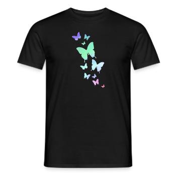 Papillon Papillon Animal Couleur colorée - T-shirt homme - noir - Devant - AI Model Male 178 light (178cm)