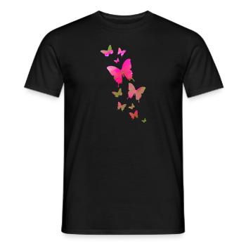 Schmetterling Schmetterling Tier bunt Farbe - Männer T-Shirt - Schwarz - Vorne - AI Model Male 178 light (178cm)