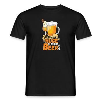 J’ai besoin d’un énorme verre de bière - T-shirt homme - noir - Devant - AI Model Male 178 light (178cm)