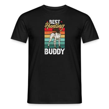 Chien GSP allemand à poil court - T-shirt homme - noir - Devant - AI Model Male 178 light (178cm)