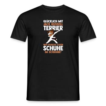 Hund Jacke Russell - Männer T-Shirt - Schwarz - Vorne - AI Model Male 178 light (178cm)