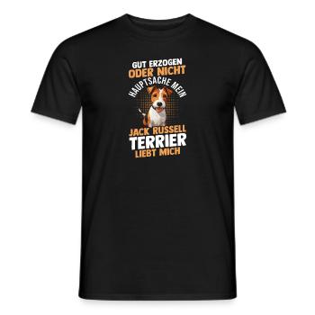 Hund Jacke Russell - Männer T-Shirt - Schwarz - Vorne - AI Model Male 178 light (178cm)