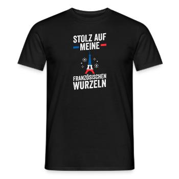 French French France - Men's T-Shirt - black - Front - AI Model Male 178 light (178cm)