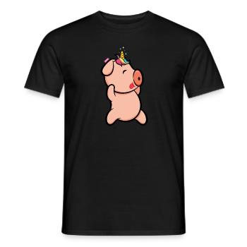 Gymnase de cadeau de cochon porte bonheur cochon de yoga - T-shirt homme - noir - Devant - AI Model Male 178 light (178cm)