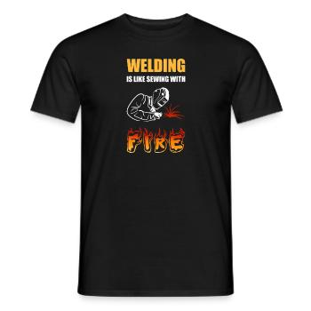 Soudeur Soudage Métallurgiste Schlosser - T-shirt homme - noir - Devant - AI Model Male 178 light (178cm)