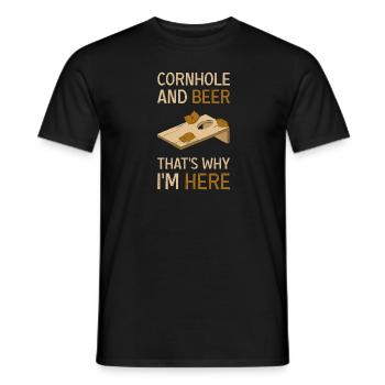 Cadeau de pouf Cornhole - T-shirt homme - noir - Devant - AI Model Male 178 light (178cm)