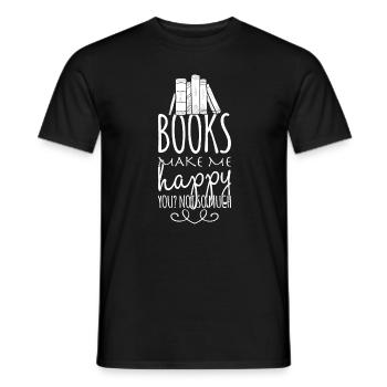 Les livres me rendent heureux - T-shirt homme - noir - Devant - AI Model Male 178 light (178cm)
