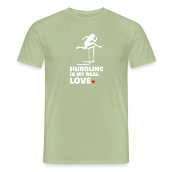 I love hurdles - Men's T-Shirt - sage - Front - AI Model Male 178 light (178cm)