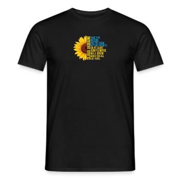 Slava Ukraini Sunflower - Men's T-Shirt - black - Front - AI Model Male 178 light (178cm)