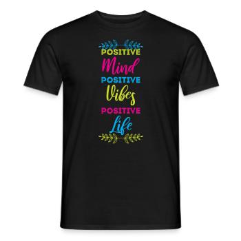 positive mind positive vibes positive life - T-shirt homme - noir - Devant - AI Model Male 178 light (178cm)