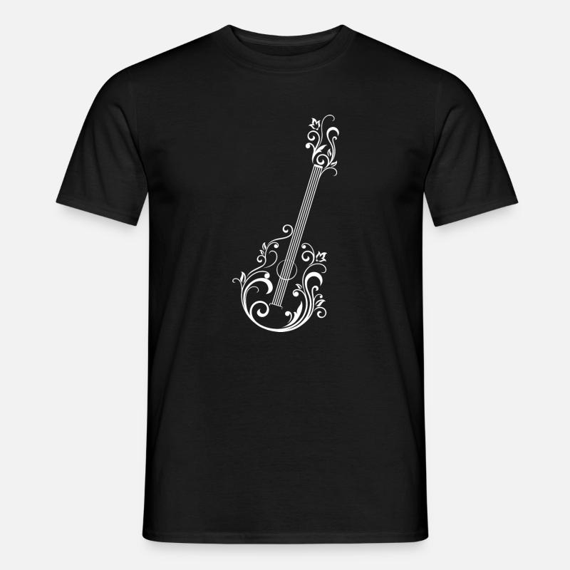 Kunstvolles Gitarrendesign - Männer T-Shirt - Schwarz