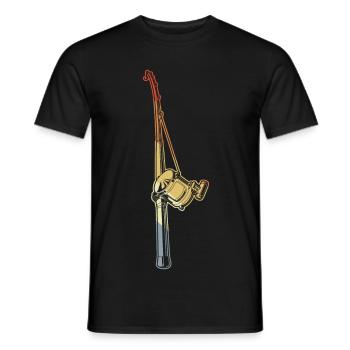 Vintage Angelrute - Männer T-Shirt - Schwarz - Vorne - AI Model Male 178 light (178cm)