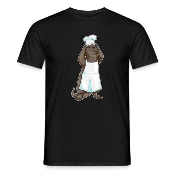Otter Chef Chef Hat Cooking - Men's T-Shirt - black - Front - AI Model Male 178 light (178cm)