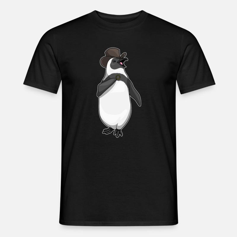 Pinguin Bräutigam Ehering Hochzeit - Männer T-Shirt - Schwarz