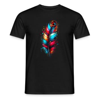 Feather - Men's T-Shirt - black - Front - AI Model Male 178 light (178cm)