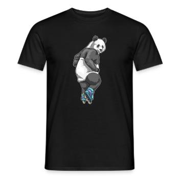 Panda Inline skating Inline skates - Männer T-Shirt - Schwarz - Vorne - AI Model Male 178 light (178cm)