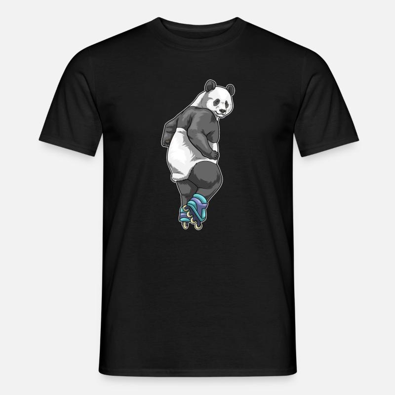 Panda Inline skating Rollschuhe - Männer T-Shirt - Schwarz